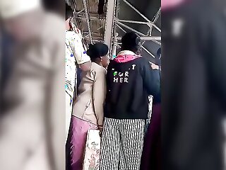 Sexy Desi girl gets down and dirty in public
