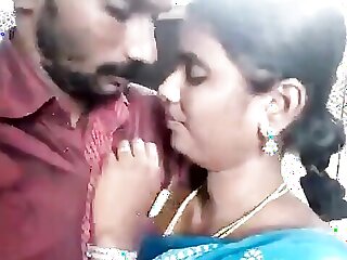 Indian aunt's passionate kissing performance in Tamil